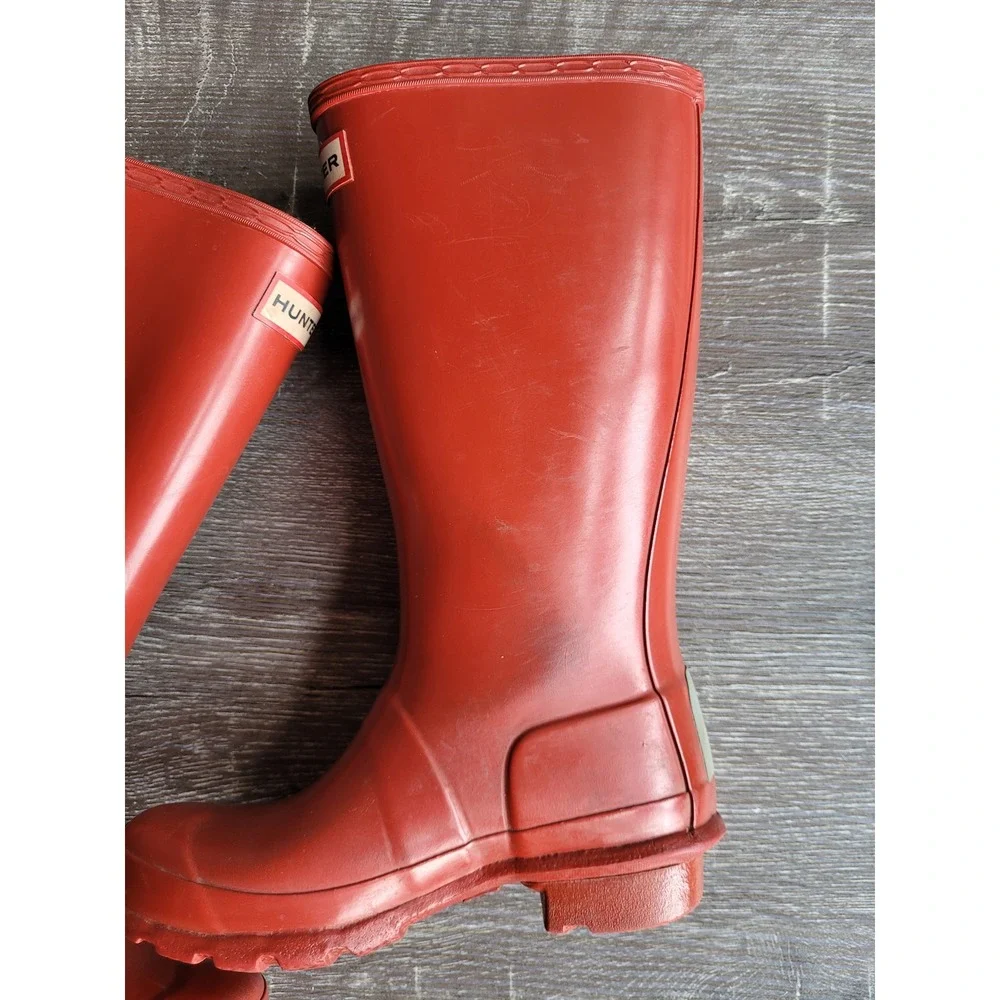 HUNTER Original Red Rain Pull On Boots UK 13 US 1B/2G Unisex
